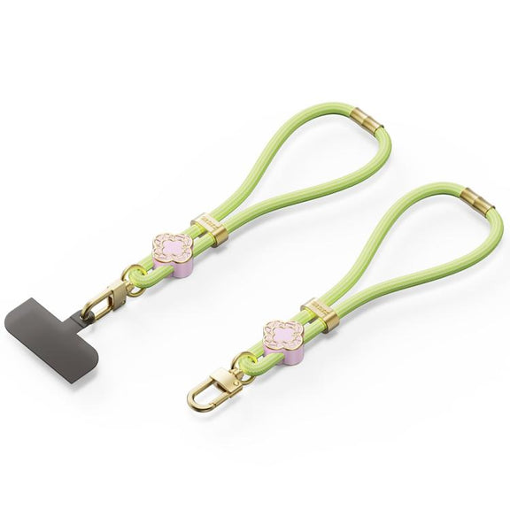 DUX DUCIS Garden Series Begonia Pattern Adjustable Short Phone Lanyard(Green Yellow)
