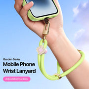 DUX DUCIS Garden Series Begonia Pattern Adjustable Short Phone Lanyard(Green Yellow)