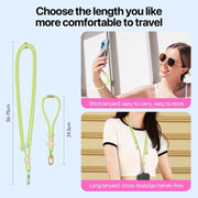 DUX DUCIS Garden Series Begonia Pattern Adjustable Short Phone Lanyard(Green Yellow)
