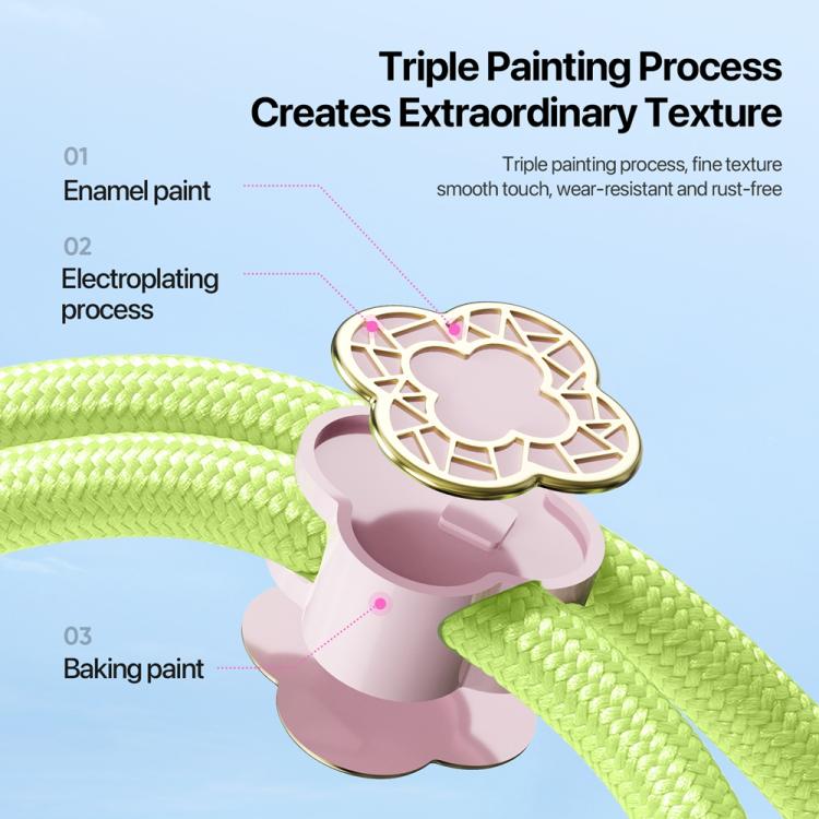 DUX DUCIS Garden Series Begonia Pattern Adjustable Short Phone Lanyard(Green Yellow) - Lanyards & Wrist Straps by DUX DUCIS | Online Shopping South Africa | PMc TechLife | Buy Now Pay Later Mobicred