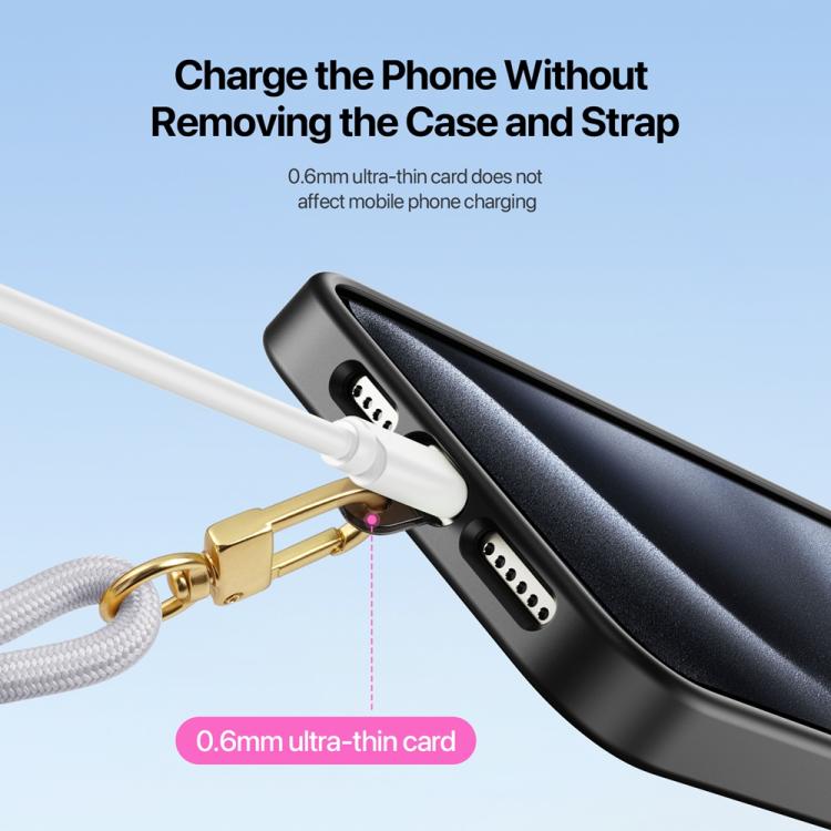 DUX DUCIS Garden Series Begonia Pattern Adjustable Short Phone Lanyard(Grey) - Lanyards & Wrist Straps by DUX DUCIS | Online Shopping South Africa | PMc TechLife | Buy Now Pay Later Mobicred