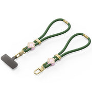 DUX DUCIS Garden Series Begonia Pattern Adjustable Short Phone Lanyard(Army Green)
