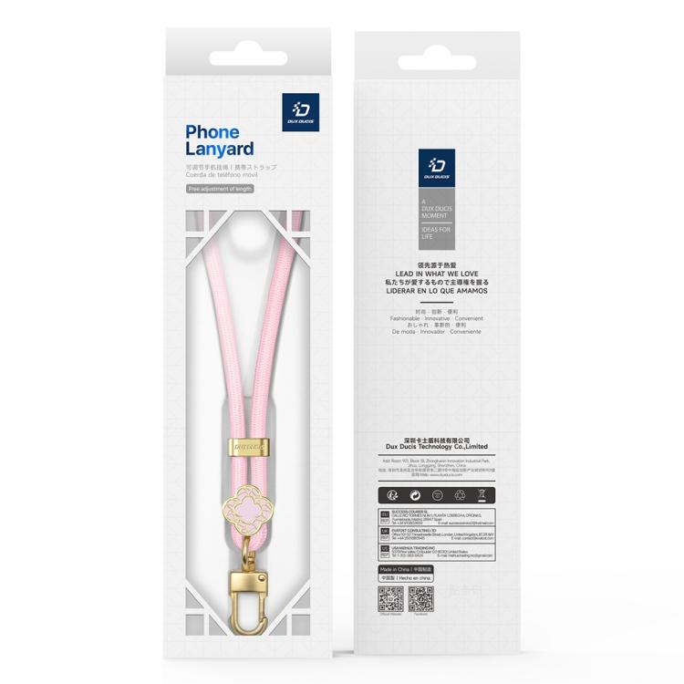 DUX DUCIS Garden Series Begonia Pattern Adjustable Short Phone Lanyard(Light Pink)