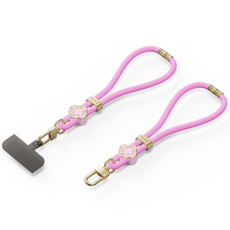 DUX DUCIS Garden Series Begonia Pattern Adjustable Short Phone Lanyard(Pink) - Lanyards & Wrist Straps by DUX DUCIS | Online Shopping South Africa | PMc TechLife | Buy Now Pay Later Mobicred
