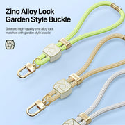 DUX DUCIS Garden Series Broken Ice Pattern Adjustable Short Phone Lanyard(Green Yellow)