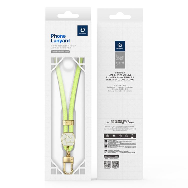DUX DUCIS Garden Series Broken Ice Pattern Adjustable Short Phone Lanyard(Green Yellow)