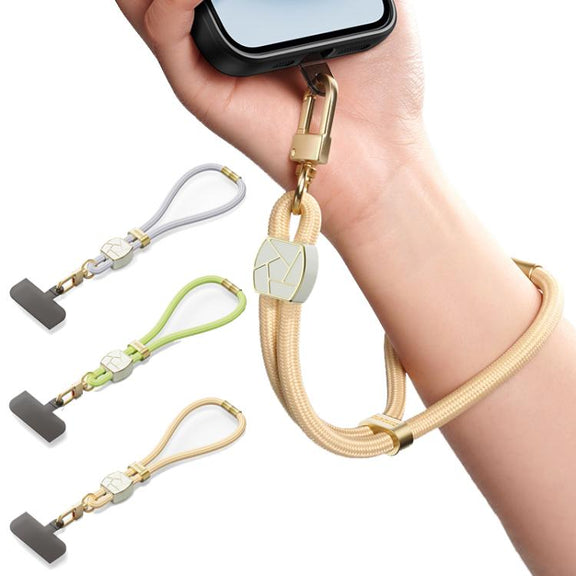 DUX DUCIS Garden Series Broken Ice Pattern Adjustable Short Phone Lanyard(Green Yellow)