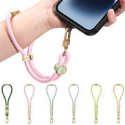 DUX DUCIS Garden Series Tile Pattern Adjustable Short Phone Lanyard(Light Pink)