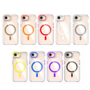 For iPhone 16e Dual-Color Clear Acrylic Hybrid TPU MagSafe Phone Case(Purple)