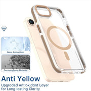 For iPhone 16e Dual-Color Clear Acrylic Hybrid TPU MagSafe Phone Case(Purple)