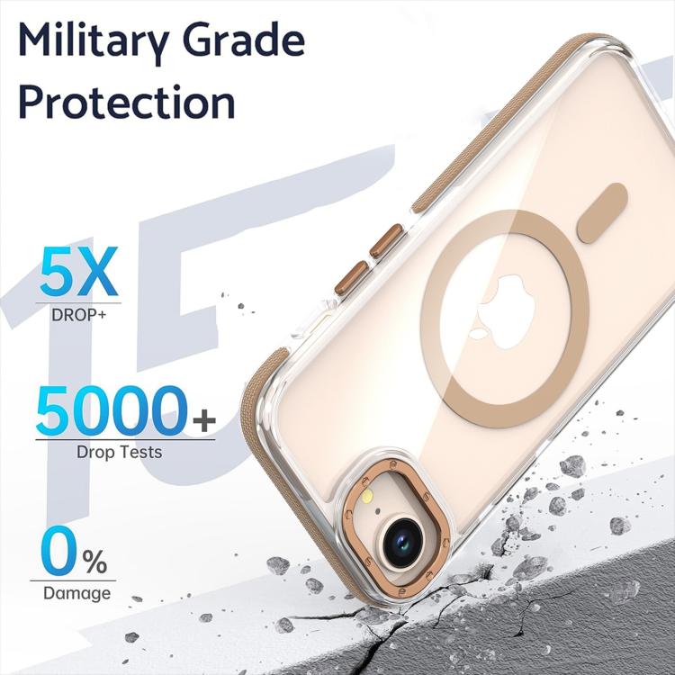 For iPhone 16e Dual-Color Clear Acrylic Hybrid TPU MagSafe Phone Case(Yellow) - iPhone 16e Cases by PMC TechLife | Online Shopping South Africa | PMC TechLife | Buy Now Pay Later Mobicred