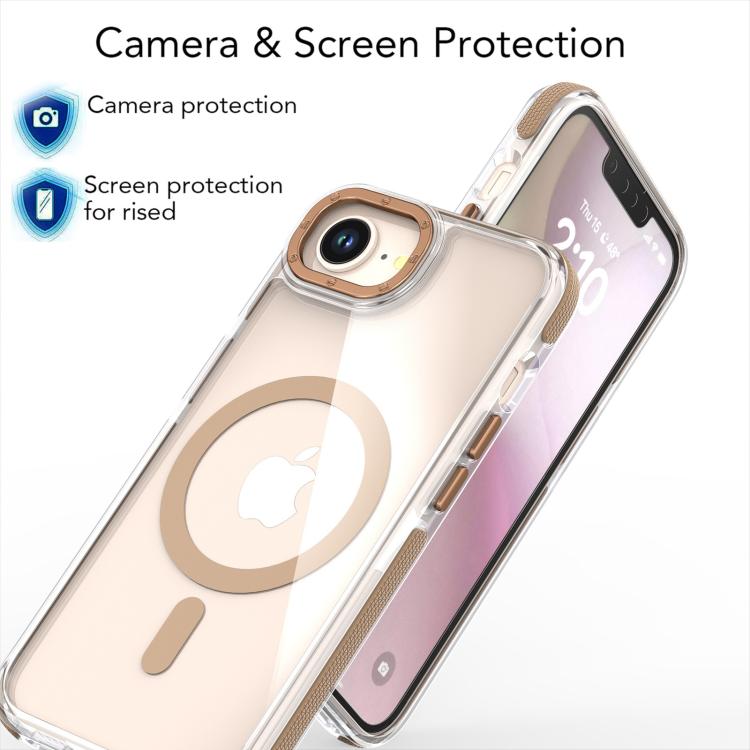 For iPhone 16e Dual-Color Clear Acrylic Hybrid TPU MagSafe Phone Case(Yellow) - iPhone 16e Cases by PMC TechLife | Online Shopping South Africa | PMC TechLife | Buy Now Pay Later Mobicred