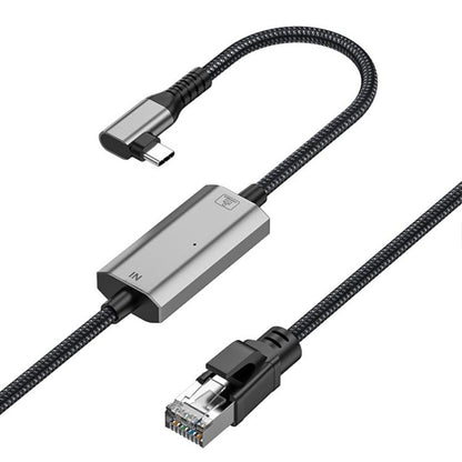2m RJ45 to USB-C / Type-C Side Bend High Speed Network Card Ethernet Cable - Lan Cable and Tools by PMC Jewellery | Online Shopping South Africa | PMC Jewellery | Buy Now Pay Later Mobicred