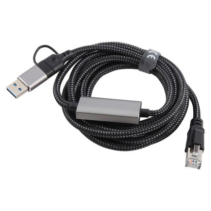 2m RJ45 to USB-C / Type-C Side Bend High Speed Network Card Ethernet Cable - Lan Cable and Tools by PMC Jewellery | Online Shopping South Africa | PMC Jewellery | Buy Now Pay Later Mobicred