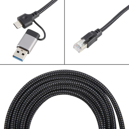2m RJ45 to USB-C / Type-C Side Bend High Speed Network Card Ethernet Cable - Lan Cable and Tools by PMC Jewellery | Online Shopping South Africa | PMC Jewellery | Buy Now Pay Later Mobicred