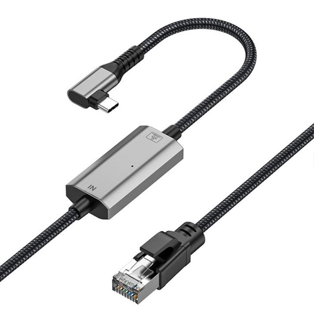 2m RJ45 to USB-C / Type-C Side Bend High Speed Network Card Ethernet Cable