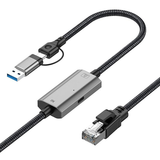 2m RJ45 to Type-C / USB 2-in-1 High Speed Network Card Ethernet Cable - Lan Cable and Tools by PMC Jewellery | Online Shopping South Africa | PMC Jewellery | Buy Now Pay Later Mobicred