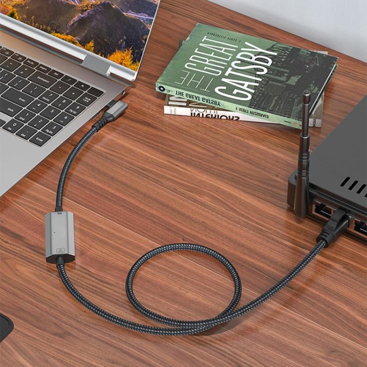 2m RJ45 to Type-C / USB 2-in-1 High Speed Network Card Ethernet Cable - Lan Cable and Tools by PMC Jewellery | Online Shopping South Africa | PMC Jewellery | Buy Now Pay Later Mobicred