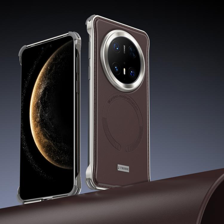 For Huawei Mate 70 Pro Metal Frameless MagSafe Leather Phone Case(Brown) - Huawei Cases by PMC TechLife | Online Shopping South Africa | PMC TechLife | Buy Now Pay Later Mobicred