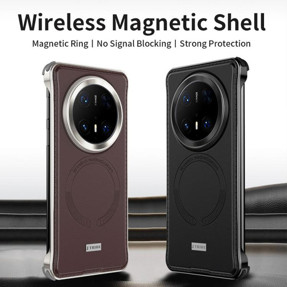 For Huawei Mate 60 Pro+ Metal Frameless MagSafe Leather Phone Case(Brown)