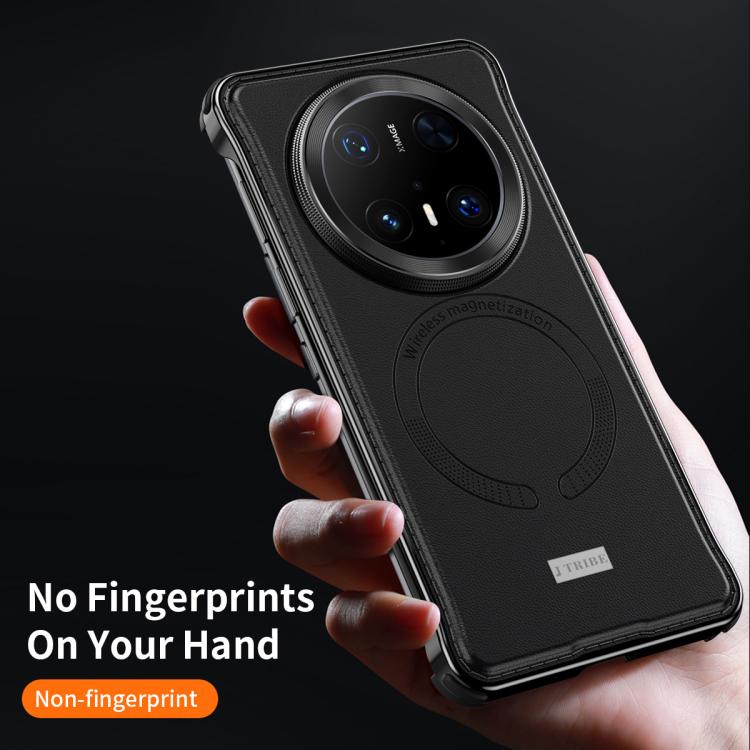 For Huawei Mate 70 Pro+ Metal Frameless MagSafe Leather Phone Case(Black) - Huawei Cases by PMC TechLife | Online Shopping South Africa | PMC TechLife | Buy Now Pay Later Mobicred