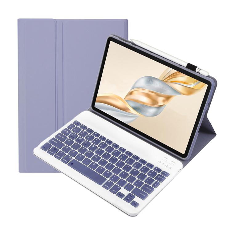 For Honor Pad X9 Pro 11.5 AH28 Ultra-thin Detachable Bluetooth Keyboard Leather Tablet Case(Lavender White) - Others Keyboard by PMC Jewellery | Online Shopping South Africa | PMC Jewellery | Buy Now Pay Later Mobicred