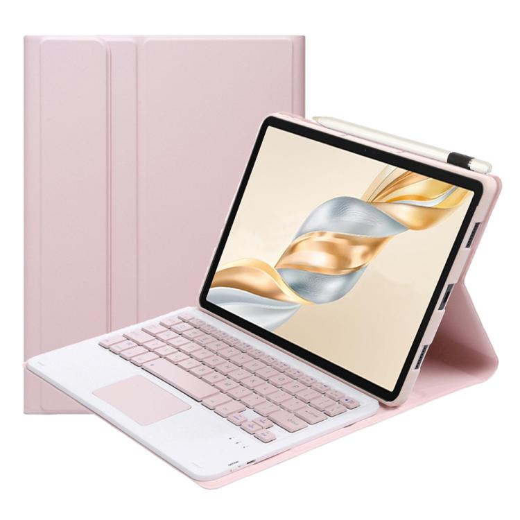 For Honor Pad X9 Pro 11.5 AH28-A Ultra-thin Detachable Bluetooth Keyboard Leather Tablet Case with Touchpad(Pink White) - Others Keyboard by PMC Jewellery | Online Shopping South Africa | PMC Jewellery | Buy Now Pay Later Mobicred