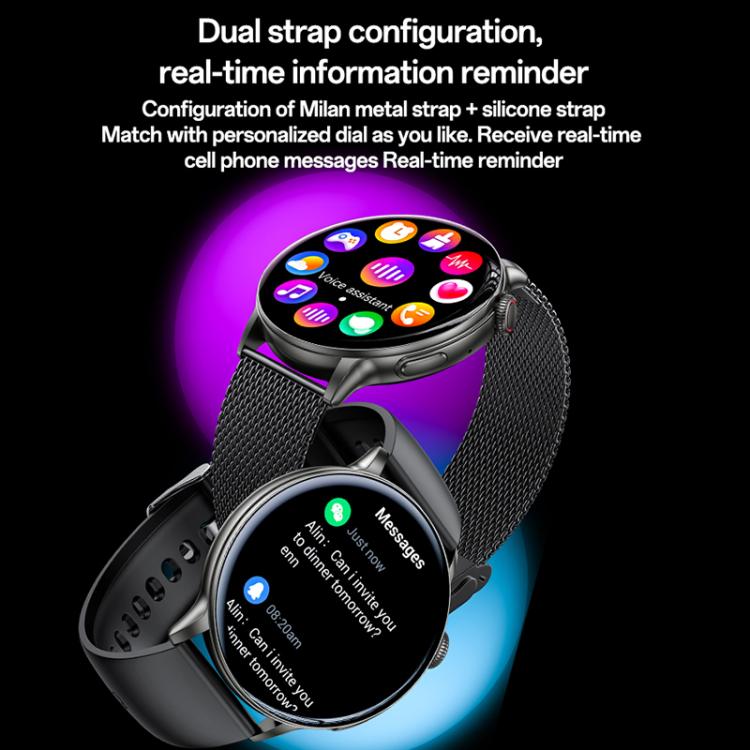 Yesido IO28 Smart Watch, 1.51 inch Screen, Support BT Call / Heart Rate(Black)