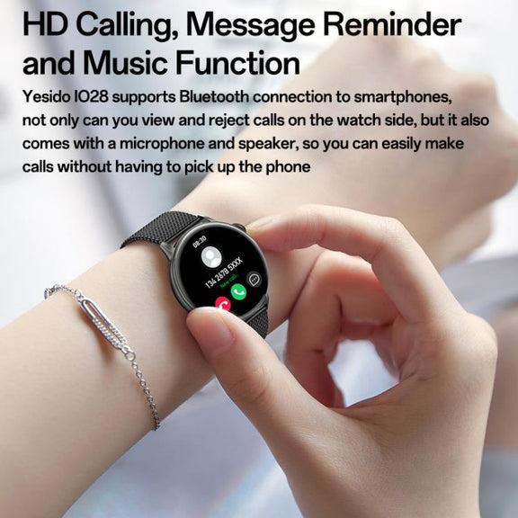 Yesido IO28 Smart Watch, 1.51 inch Screen, Support BT Call / Heart Rate(Black)