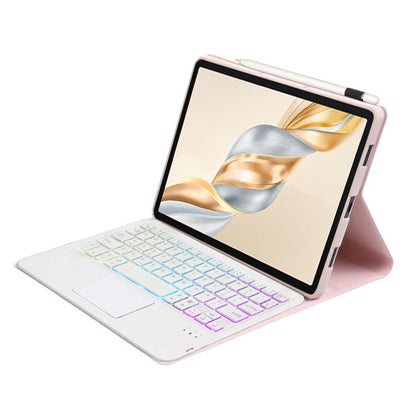 For Honor Pad X9 Pro 11.5 AH28-AS Ultra-thin Detachable Backlight Bluetooth Keyboard Leather Tablet Case with Touchpad(Pink White) - free shipping - PMC Jewellery - Order now!