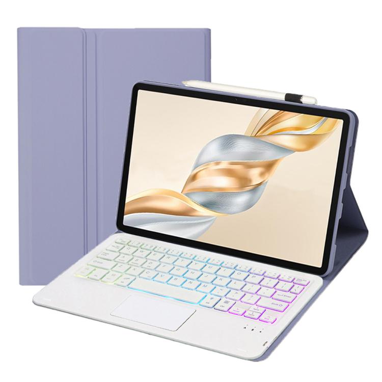 For Honor Pad X9 Pro 11.5 AH28-AS Ultra-thin Detachable Backlight Bluetooth Keyboard Leather Tablet Case with Touchpad(Lavender White) - free shipping - PMC Jewellery - Order now!