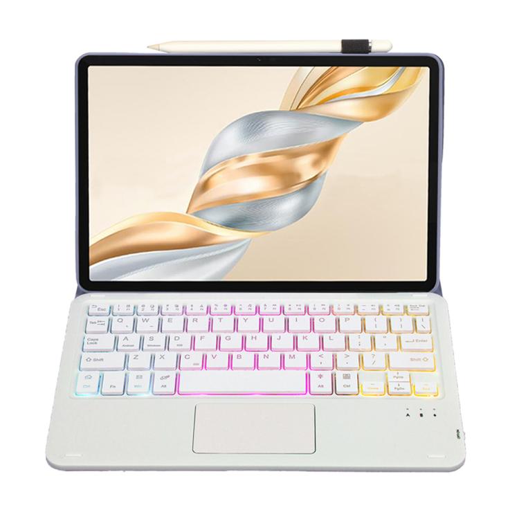 For Honor Pad X9 Pro 11.5 AH28-AS Ultra-thin Detachable Backlight Bluetooth Keyboard Leather Tablet Case with Touchpad(Lavender White) - free shipping - PMC Jewellery - Order now!