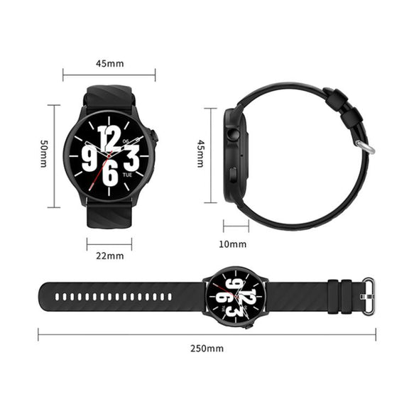 Yesido IO29 Water-resistant Smart BT Watch, 1.39 inch Screen, Support BT Call / Heart Rate(Black)