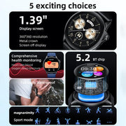 Yesido IO29 Water-resistant Smart BT Watch, 1.39 inch Screen, Support BT Call / Heart Rate(Black)