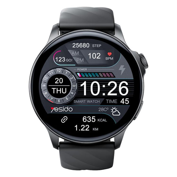 Yesido IO29 Water-resistant Smart BT Watch, 1.39 inch Screen, Support BT Call / Heart Rate(Black)