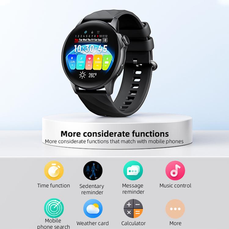 Yesido IO29 Water-resistant Smart BT Watch, 1.39 inch Screen, Support BT Call / Heart Rate(Black)