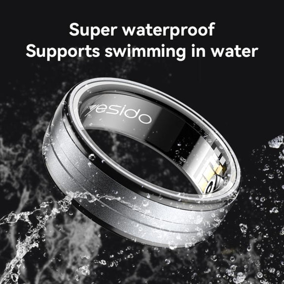 Yesido IO32 Health Monitor Smart Ring, Support Body Temperature / Heart Rate / Blood Pressure / Female Physiological Reminder, Size:63mm Inner Circumference(Black)
