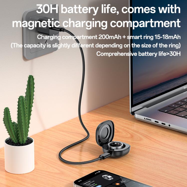 Yesido IO33 Health Monitor Smart Ring, Support Body Temperature / Heart Rate / Blood Pressure / Female Physiological Reminder, Size:63mm Inner Circumference(Black) - free shipping - PMC TechLife - Order now!