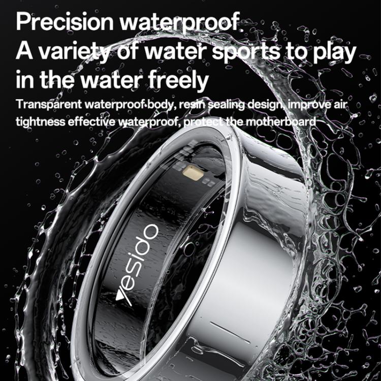 Yesido IO33 Health Monitor Smart Ring, Support Body Temperature / Heart Rate / Blood Pressure / Female Physiological Reminder, Size:65mm Inner Circumference(Black)