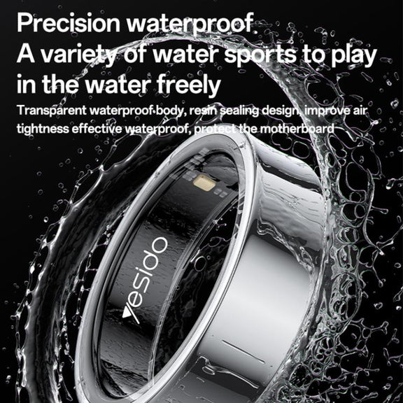 Yesido IO33 Health Monitor Smart Ring, Support Body Temperature / Heart Rate / Blood Pressure / Female Physiological Reminder, Size:60mm Inner Circumference(Black)