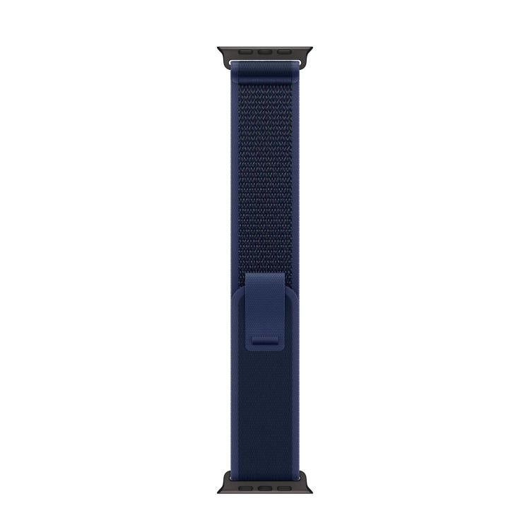 For Apple Watch 46mm / 49mm / 45mm / 44mm Trail Loop Nylon Watch Band(Blue + Black Titanium Finish)