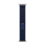 For Apple Watch 46mm / 49mm / 45mm / 44mm Trail Loop Nylon Watch Band(Blue + Natural Titanium Finish)