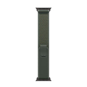 For Apple Watch 46mm / 49mm / 45mm / 44mm Trail Loop Nylon Watch Band(Green + Black Titanium Finish)