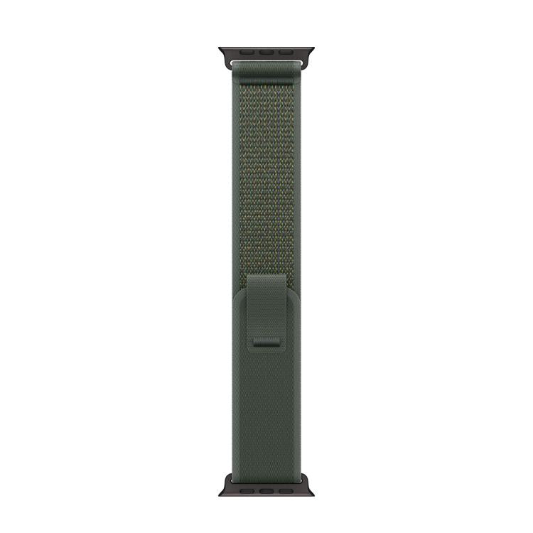 For Apple Watch 46mm / 49mm / 45mm / 44mm Trail Loop Nylon Watch Band(Green + Black Titanium Finish)