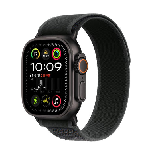 For Apple Watch 46mm / 49mm / 45mm / 44mm Trail Loop Nylon Watch Band(Black + Black Titanium Finish) - free shipping - PMC Jewellery - Order now!