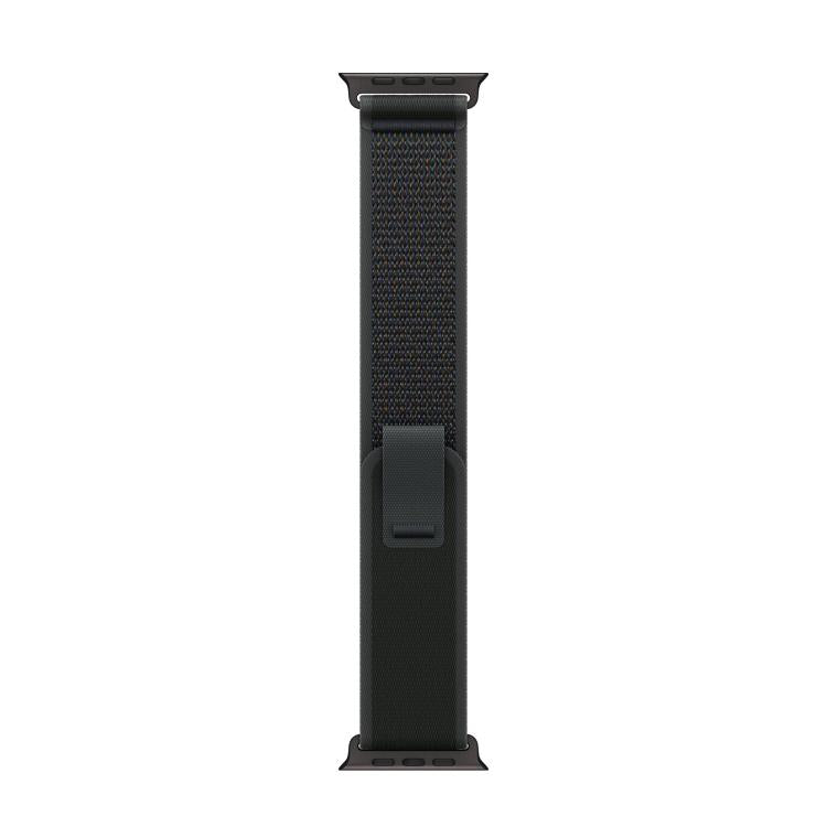 For Apple Watch 46mm / 49mm / 45mm / 44mm Trail Loop Nylon Watch Band(Black + Black Titanium Finish)