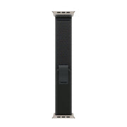 For Apple Watch 46mm / 49mm / 45mm / 44mm Trail Loop Nylon Watch Band(Black + Natural Titanium Finish)
