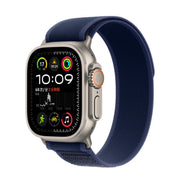 For Apple Watch 42mm / 41mm / 40mm / 38mm Trail Loop Nylon Watch Band(Blue + Natural Titanium Finish)