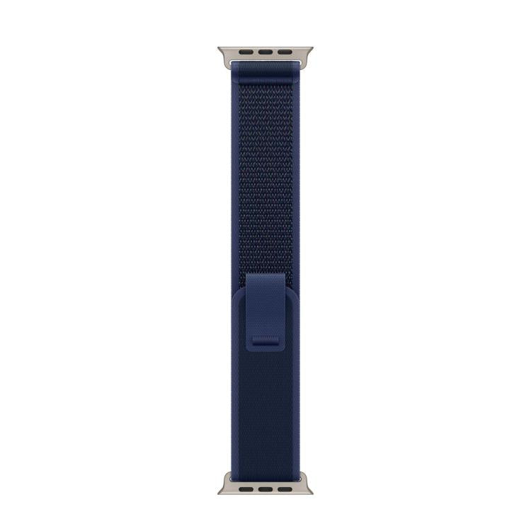 For Apple Watch 42mm / 41mm / 40mm / 38mm Trail Loop Nylon Watch Band(Blue + Natural Titanium Finish)