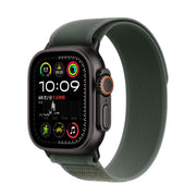 For Apple Watch 42mm / 41mm / 40mm / 38mm Trail Loop Nylon Watch Band(Green + Black Titanium Finish)